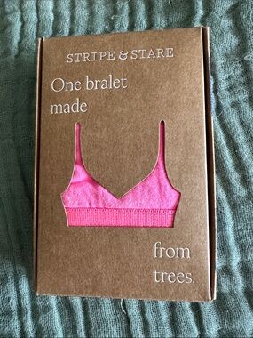 Stripe & Stare bralette hot pink NIB size x-large